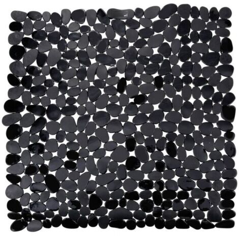 Alfombra de baño antideslizante de guijarros de 54 x 54 cm, alfombra de baño de piedra