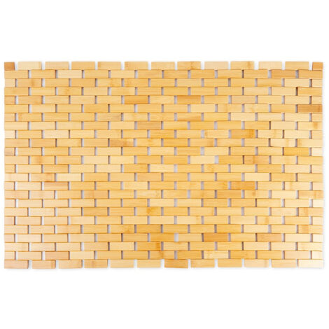 Alfombra de baño antideslizante de madera de bambú de 80 cm.