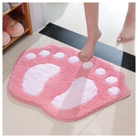 Alfombra de baño antideslizante rosa de 40 x 60 cm, diseño creativo, absorbente, para entrada,
