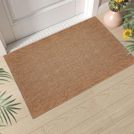 Alfombra de baño de microfibra antideslizante y absorbente, color marrón, 50 x 80 cm, lavable a máquina, secado rápido, para baños y duchas modernos.