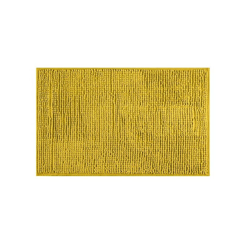 

Homemania - Alfombra de bano de verano - Color solido - para la sala de estar, el bano, el dormitorio - Amarillo en Microfibra, 55 x 115 cm