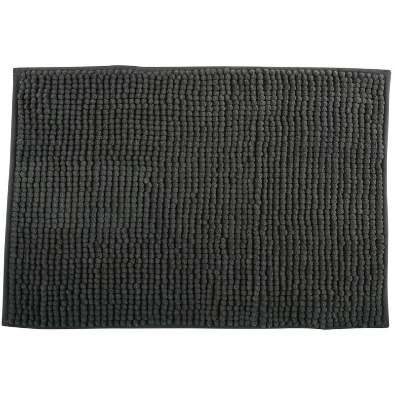 

Alfombra de baño 'Chenille' de microfibra en color gris 40 x 60 cm - MSV