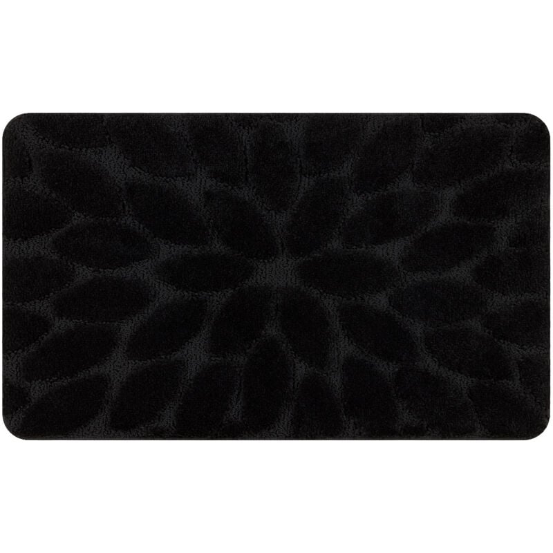 Alfombra de baño SUPREME STONES, piedras, antideslizante, suave - negro black 50x80 cm