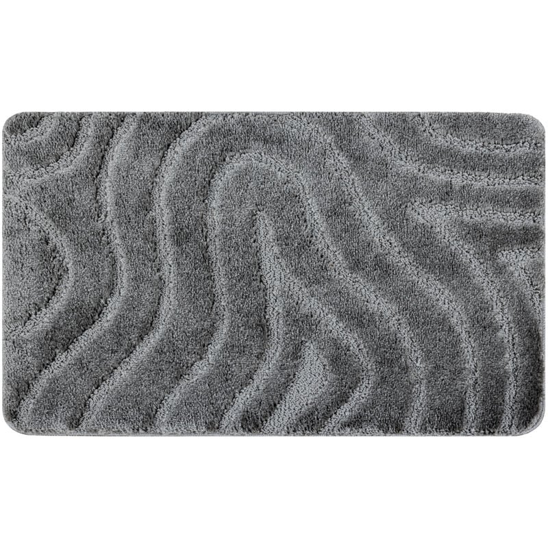 Alfombra de baño SUPREME WAVES, ondas, antideslizante, suave - gris grey 50x80 cm