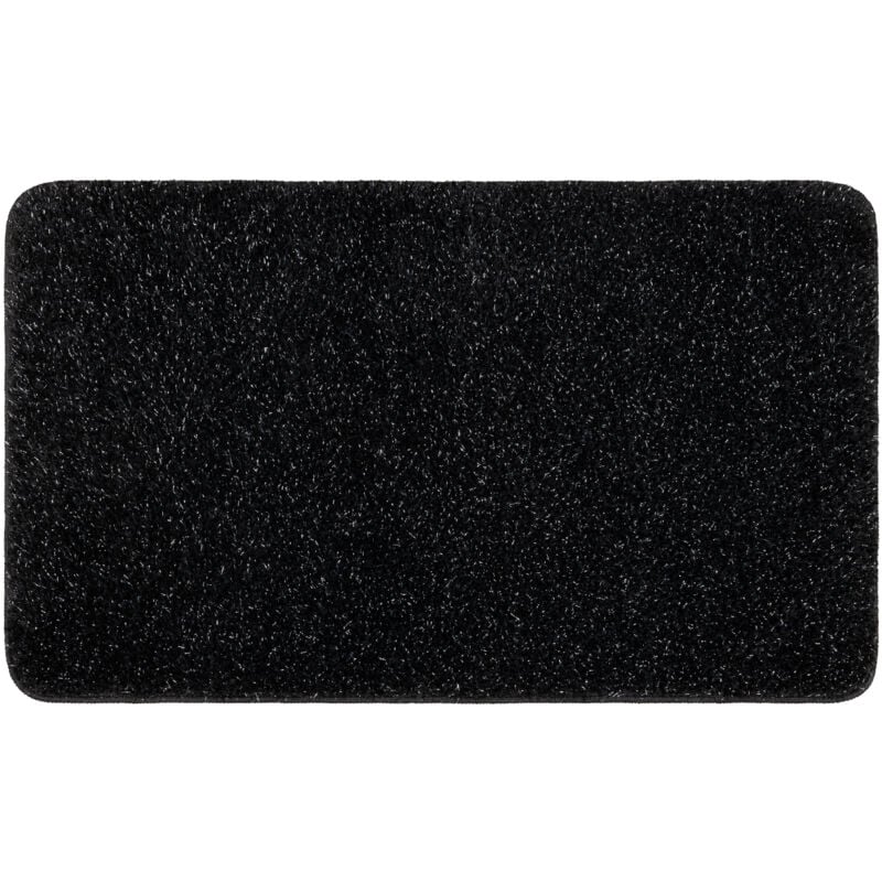 Alfombra de baño SYNERGY, glamour, antideslizante, suave - lurex negro black 50x80 cm