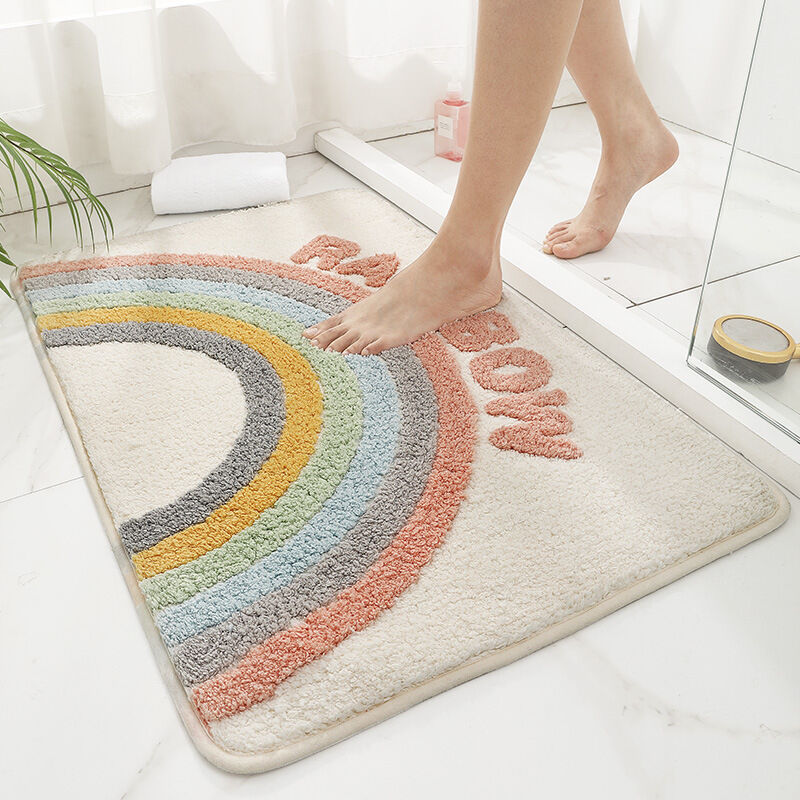 

Alfombra de baño antideslizante absorbente de 40 x 60 cm, alfombra de baño suave, alfombra de ducha de microfibra lavable a máquina para baño, inodoro