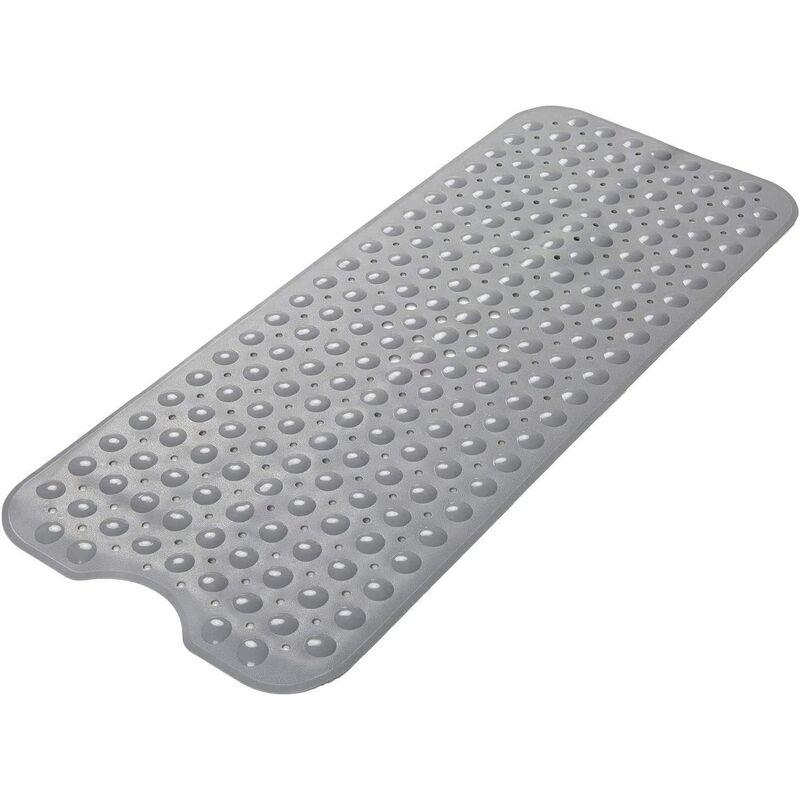 

Alfombra de baño antideslizante para bañera, antimoho, superlarga, antibacteriana, lavable a máquina, muy familiar (gris)