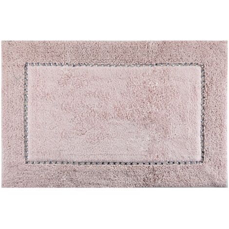 ALFOMBRA DE BA脩O CHIC DE ALGOD脫N SUAVE CON CRISTALES 50X70CM ROSA