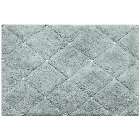 ALFOMBRA DE BA脩O CHIC DE ALGOD脫N SUAVE CON CRISTALES 60X90CM MENTA