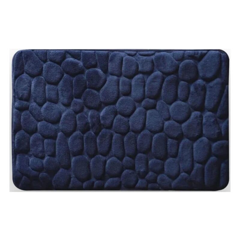 

MSV Alfombra de baño Microfibra PEBBLE 40x60cm Azul Oscuro - Azul