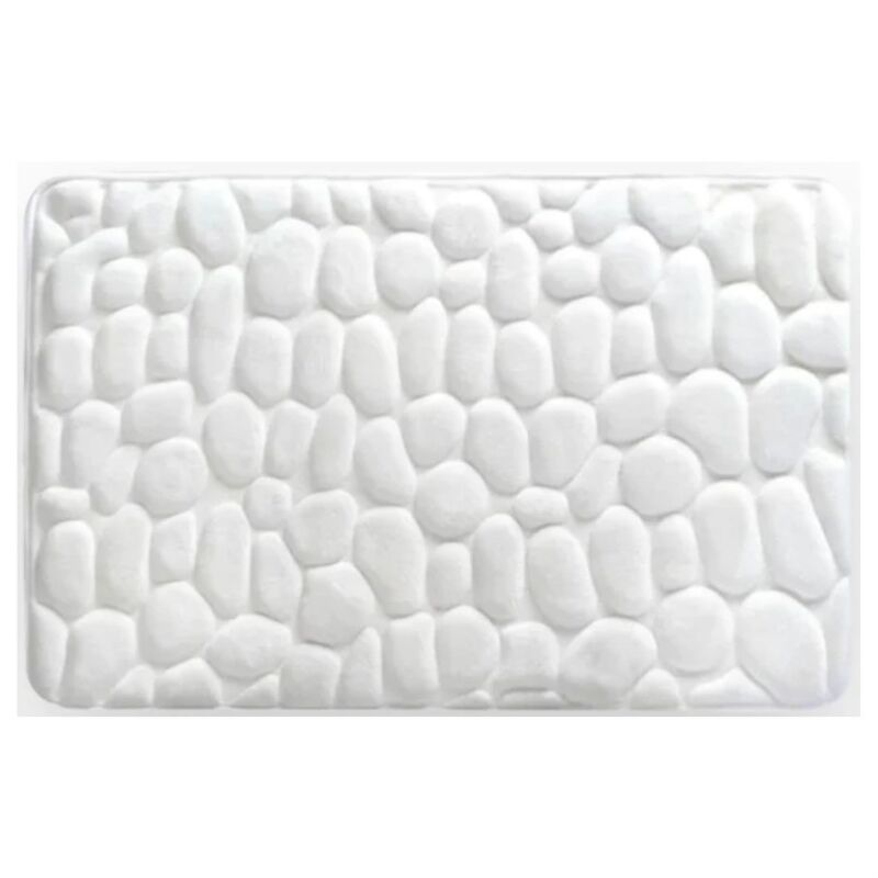 

MSV Alfombra de baño Microfibra PEBBLE 40x60cm Blanco - Blanco