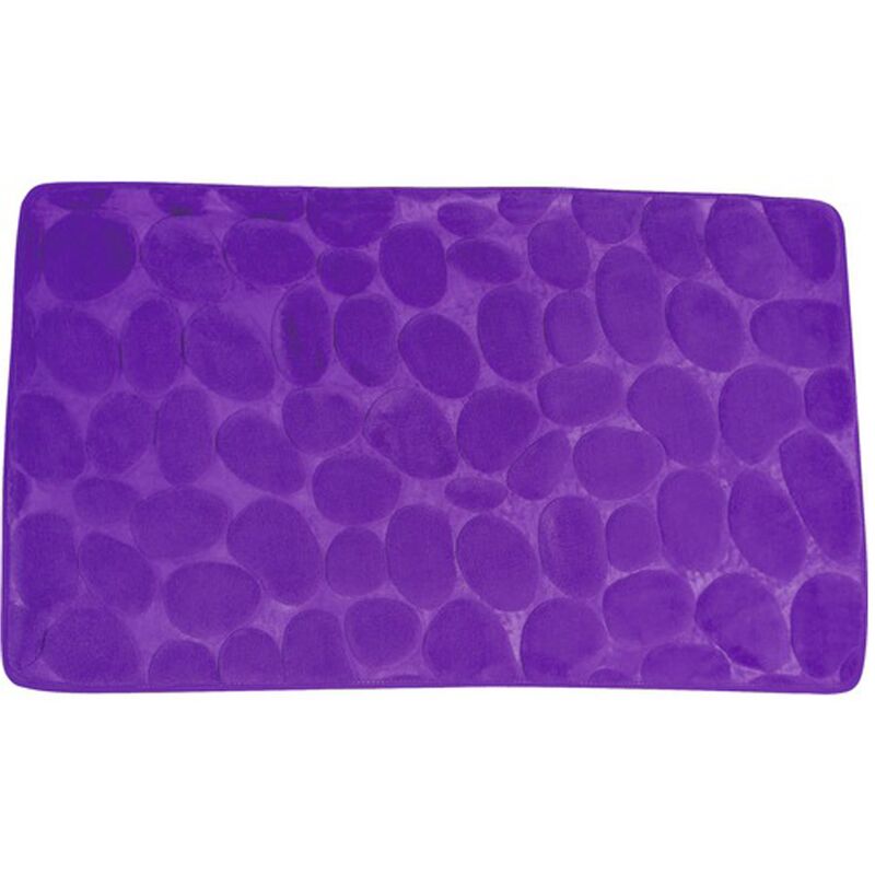 

Alfombra de baño de espuma con efecto piedras en color violeta 50 x 80 cm - MSV