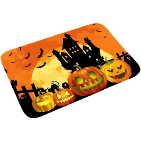 Alfombra de calabaza de Halloween, felpudo grueso antideslizante para cocina y dormitorio