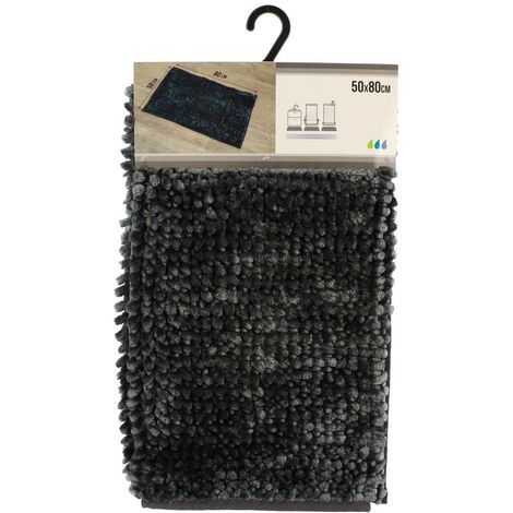 Alfombra de chenilla satinada de microfibra 50x80cm - gris oscuro - Tendance