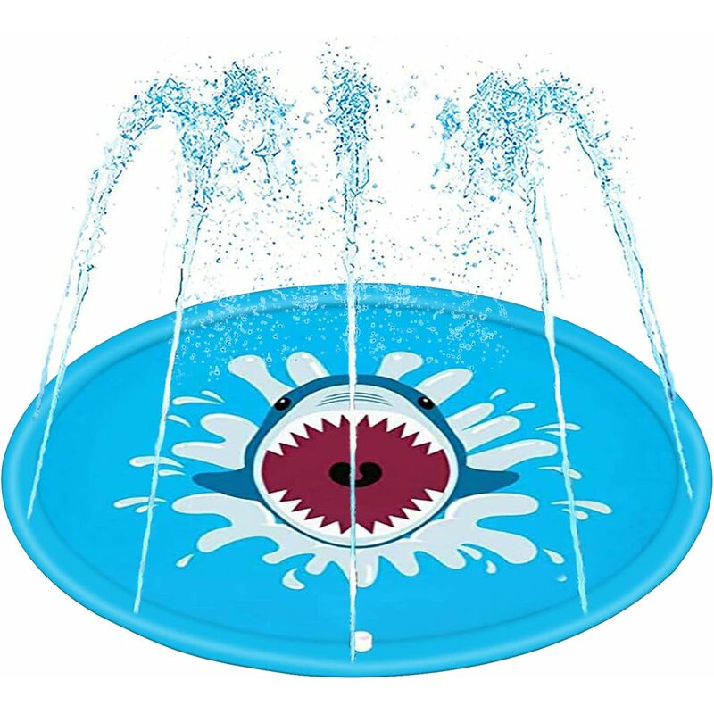 Qersta - Alfombra De Chorro De Agua Para Niños 170C Alfombra De Juego De Piscina De Salpicaduras De Agua De Pvc Y Con Fuente De Chorro Para Niños