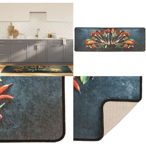 Alfombra de cocina lavable antideslizante multicolor 60x180 cm - Alfombra lavable - Alfombra antideslizante