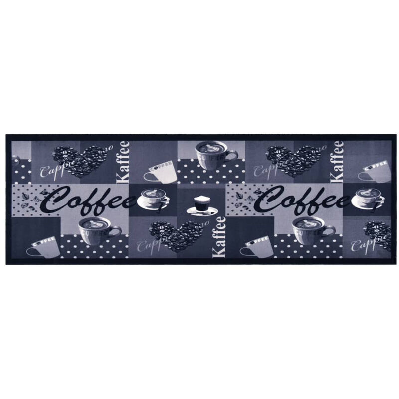

Alfombra de cocina lavable Coffee azul 45x150 cm