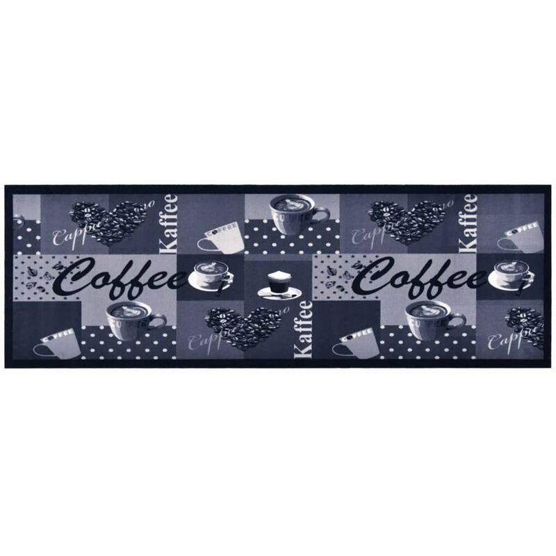 

Alfombra de cocina lavable Coffee azul 60x180 cm