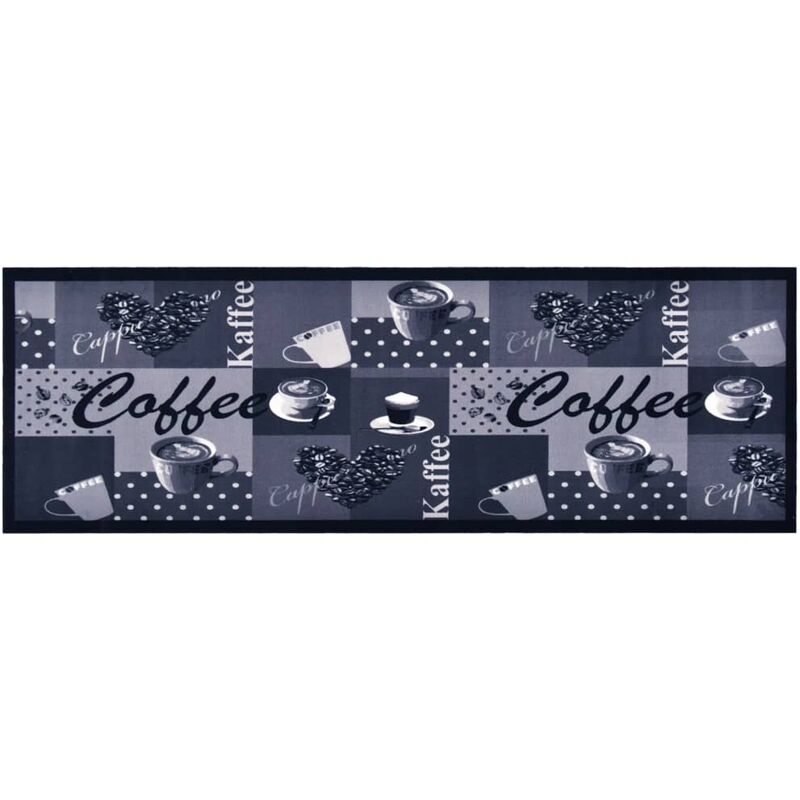 

Alfombra de cocina lavable Coffee azul 60x180 cm