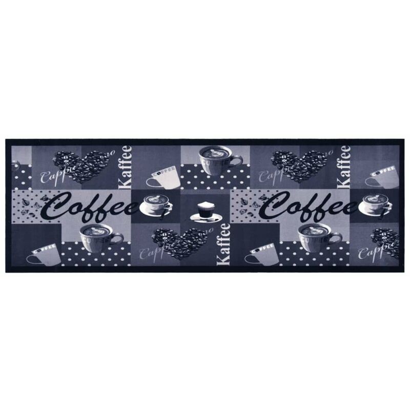 

Alfombra de cocina lavable Coffee azul 60x300 cm