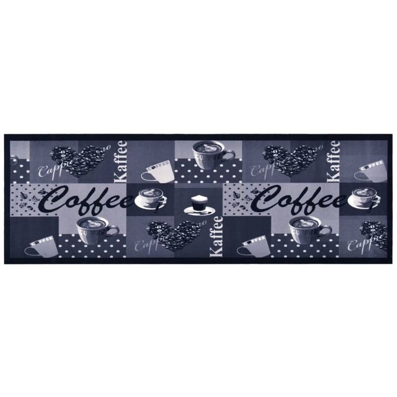 

Alfombra de cocina lavable Coffee azul 60x300 cm