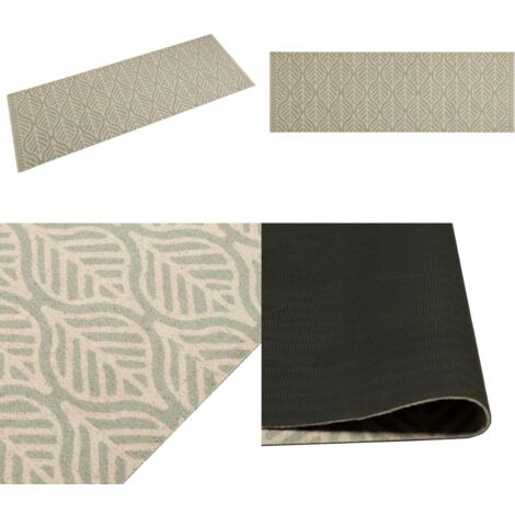 Alfombra de cocina lavable terciopelo hojas 60x180 cm - Alfombra lavable - Alfombra de terciopelo
