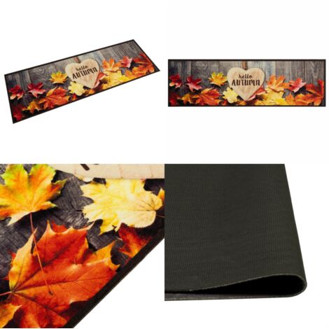 Alfombra de cocina lavable terciopelo otoño 45x150cm - Alfombra lavable - Alfombra de terciopelo