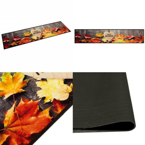 Alfombra de cocina lavable terciopelo otoño 60x300 cm - Alfombra lavable - Terciopelo