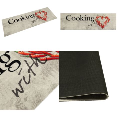 Alfombra de cocina lavable terciopelo Peper Cooking 45x150 cm - Alfombra lavable - Alfombra de cocina peper cooking