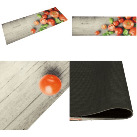 Alfombra de cocina lavable terciopelo tomates 45x150 cm - Alfombra lavable - Alfombra de terciopelo
