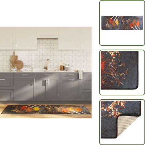 Alfombra de cocina multicolor - vidaXL Alfombra de cocina lavable multicolor 60x180 cm - Alfombra de cocina con estampado