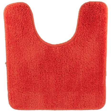 Alfombra de contorno de inodoro de microfibra 45x50 cm bajo látex - naranja - Tendance
