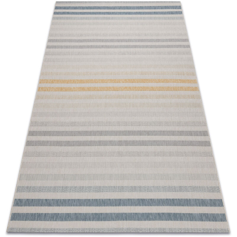 Rugsx - Alfombra de cuerda sisal color 19017/061 Rayas Líneas amarillo/gris/turquesa multicolour 160x230 cm