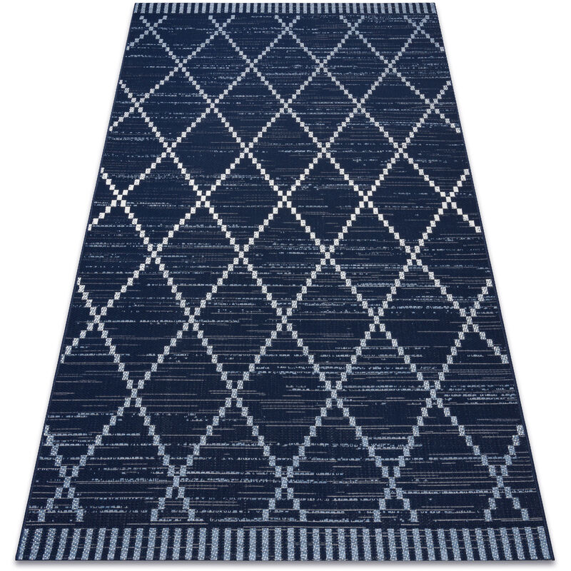 

Rugsx - Alfombra de cuerda sisal COLOR 47268/309 Rombos Cuadrados azul Tonos de azul 200x290 cm