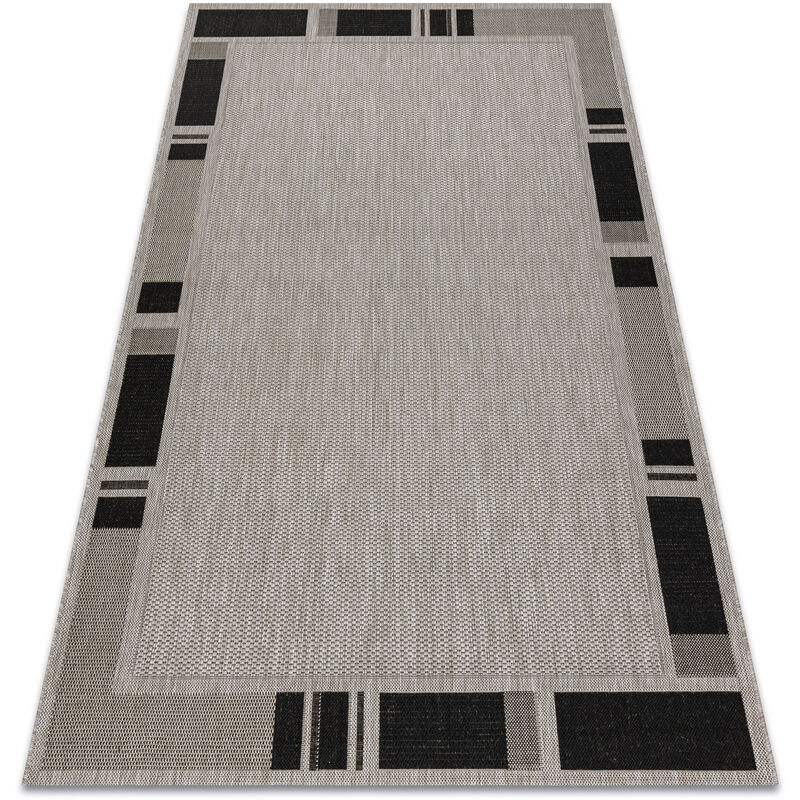 Rugsx - Alfombra de cuerda sisal floorlux 20195 plateado /negro grey 120x170 cm