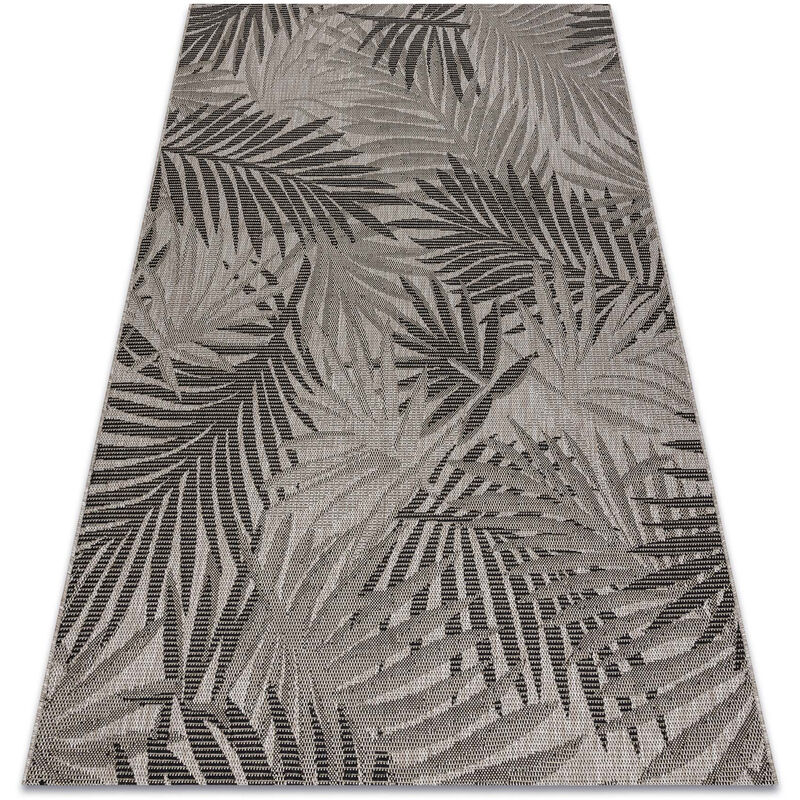 

Rugsx - Alfombra de cuerda sisal FLOORLUX 20504 Hojas Selva plateado/negro Tonos de beige 240x330 cm