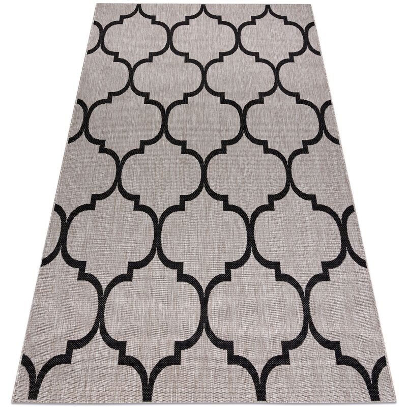 

Rugsx - Alfombra de cuerda sisal FLOORLUX 20608 Espaldera marroquí plateado / negro Tonos de beige 160x230 cm