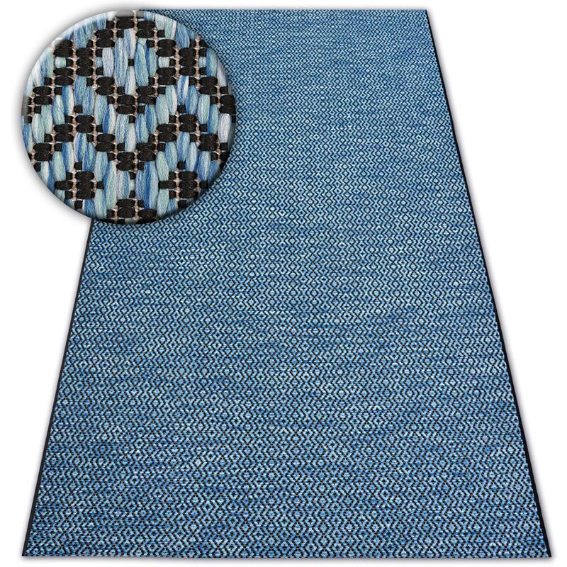 

Rugsx - Alfombra de cuerda sisal LOFT 21144 Diamantes Zigzag azul/negro/plateado Tonos de azul 60x110 cm