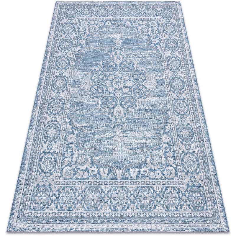 

Rugsx - Alfombra de cuerda sisal LOFT 21213 Ornamento azul / plateado / marfil Tonos de azul 140x200 cm