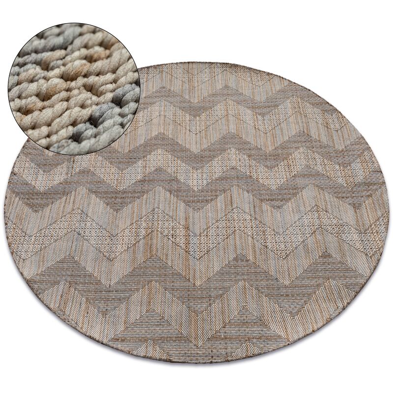 

Alfombra de cuerda sisal NATURE SL100 círculo Franjas Boho beige Tonos de beige circulo 160 cm