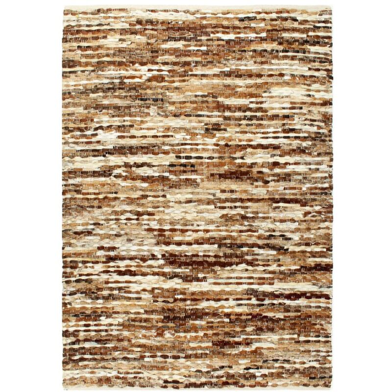 

Alfombra de cuero genuino peludo marrón/blanco 160x230 cm
