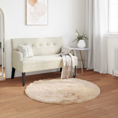 Alfombra de de oveja sintética TAFALLA Beige Ø 120 cm Poliéster