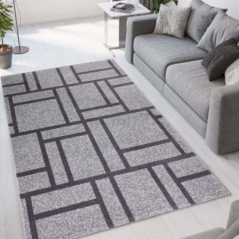 

Alfombra de diseño geométrico moderno rectangular Milano GRI015 | Talla: 80 x 150