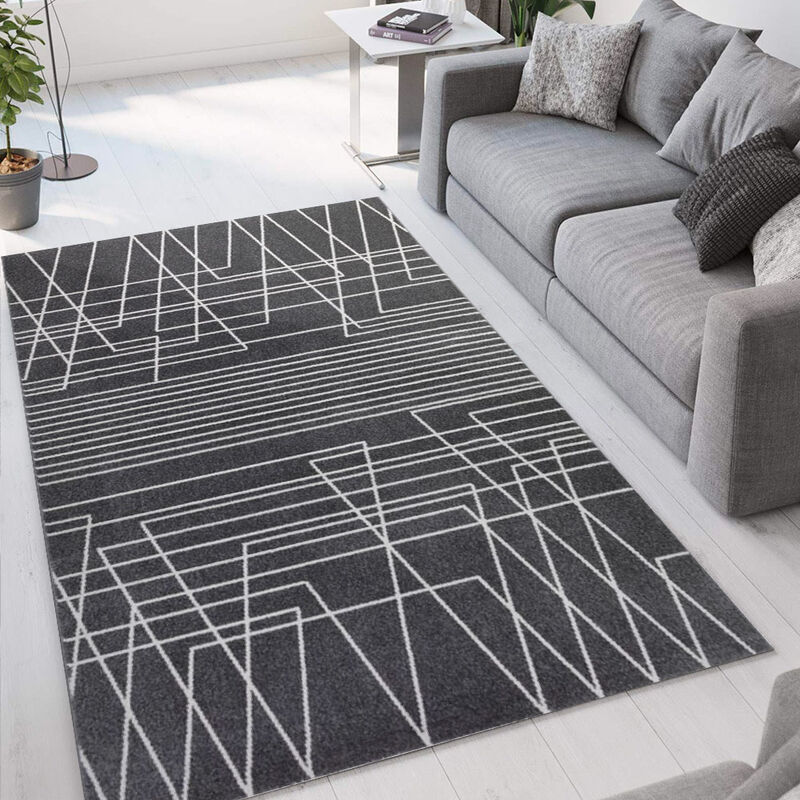 

WMD - Alfombra de diseño geométrico moderno rectangular Milano GRI016 | Talla: 160 x 230