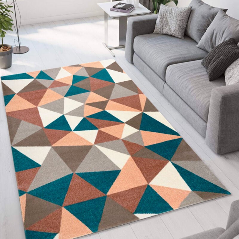 

Alfombra de diseño moderno con estampado geométrico multicolor Milano GLO010 | Talla: 60 x 110
