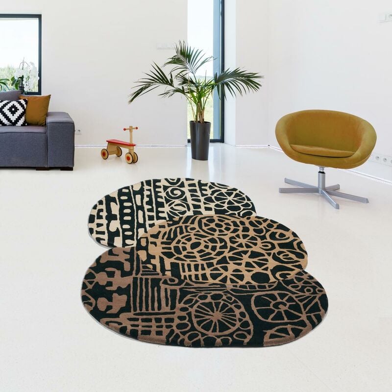 

Alfombra moderna fósil BCA 1A2T Lana negra - Noir