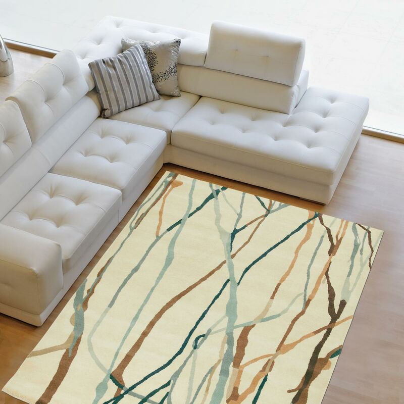 

Brink&campman - Alfombra de goteo moderno BCA 1A2T Lana beige - Beige
