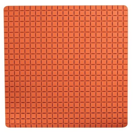 Alfombra de ducha antideslizante caucho reciclable QUADRO 54x54cm Naranja MSV