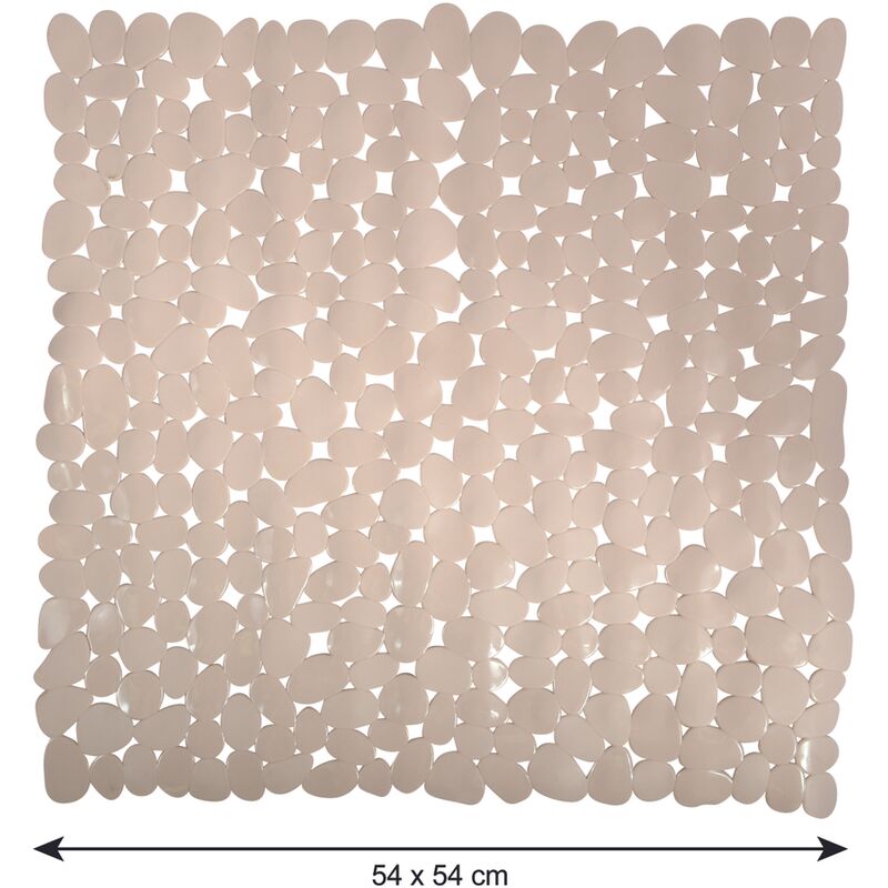 

MSV Alfombra de Ducha, Diseño Piedras, Plástico y PVC, Beige, 53x53x1 cm