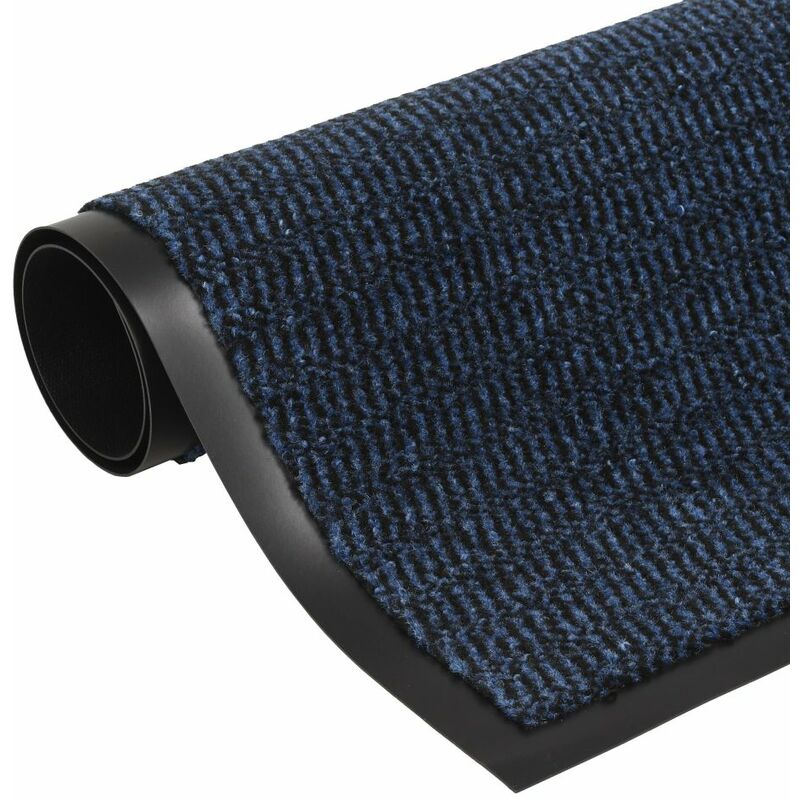 

Alfombra de entrada rectangular de nudo 40x60 cm azul